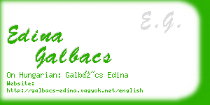 edina galbacs business card